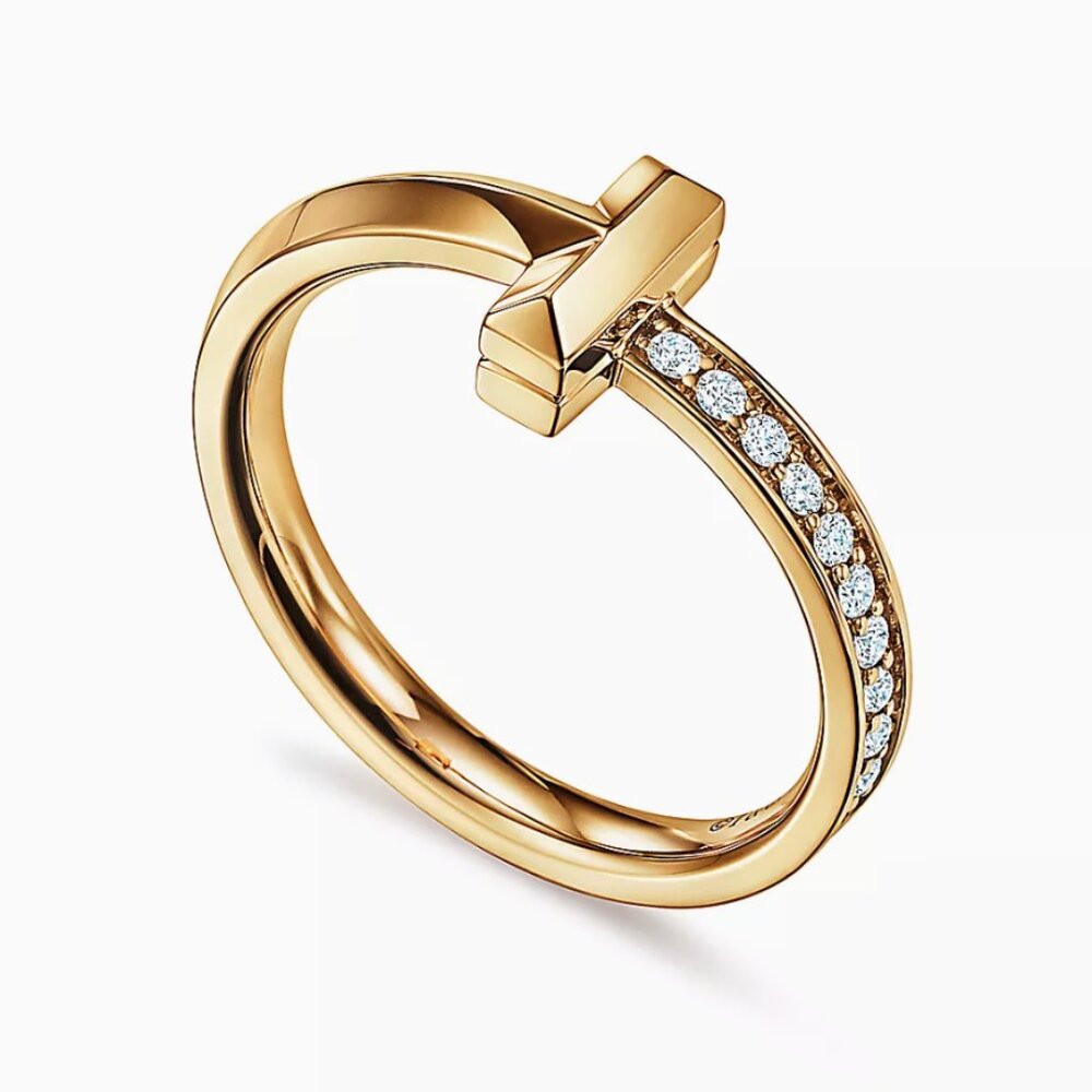 Tiffany T T1 Ring in Yellow Gold with Diamonds